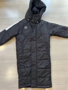 【美品】umbro ブラック ベンチコート フード付き アンブロ ロングコート