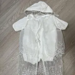 ホワイト フード付き セレモニードレス　ツーウェイオール　3点セット