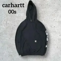 袖ロゴ　カーハート carhartt パーカー 黒 00s 古着 ストリート