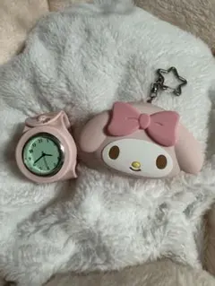 マイメロディ キーホルダー型シリコンポーチ＆腕時計