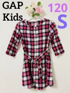 GAP Kids チェック　シャツ　チュニック　ワンピース　S 120