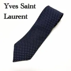 Yves Saint Laurent ネクタイ ピンドット シルク ネイビーのサムネイル