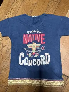 rough 半袖Tシャツ ネイビー 刺繍デザイン