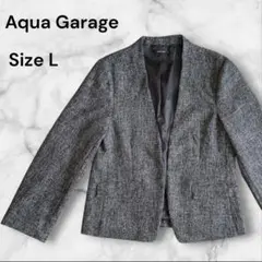 アクアガレージノーカラー ツイードジャケット 卒業式 セレモニー オフィス