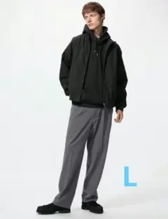 UNIQLO ユニクロ タックワイドパンツ グレー Lサイズ