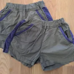 オリーブグリーン ショートパンツ　2枚組　90センチ