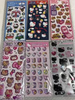 ハローキティシール 묶음 판매 6点セット キティちゃんシール 묶음 판매