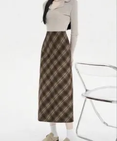 SHEIN ロングチェックスカート