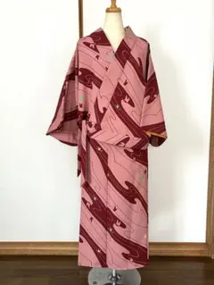 着物　二部式着物　ポリエステル　美品　袷