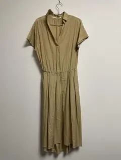 Spick&Span ベージュ 半袖 シャツワンピース ロング