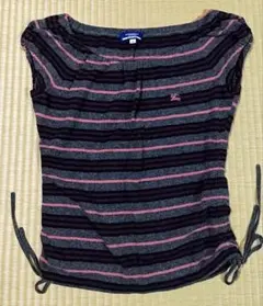 Burberry 半袖ニット 38サイズ ストライプ