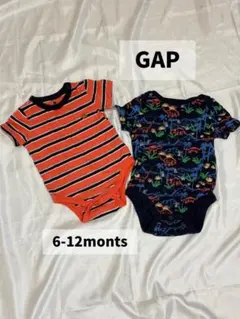 【GAP】オレンジとストライプのロンパース2点セット