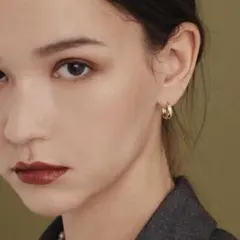 【新品】CENE サージカルステンレス フープピアス ゴールド 1.5cm セネ