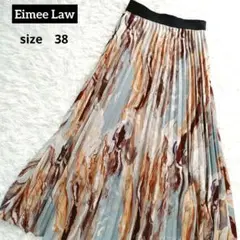 【Eimee Law】マーベルオイルペイント　プリーツ　ロングスカート　Mのサムネイル