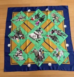 HERMES エルメス カレ90 シルクスカーフ ポロの世界　箱付き