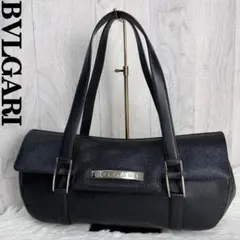 BVLGARI ブルガリ ブランドロゴ金具 レザー ショルダーバッグ ブラックのサムネイル