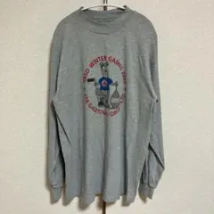 ギルダン プリント 長袖Tシャツ クルーネックリブ袖 XL グレー 普段着のサムネイル