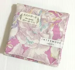 新品未使用 LIBERTY リバティ 大人のガーゼ ハンカチ 花柄 大輪 ピンク
