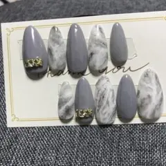 大理石模様 グレー ネイルチップセット