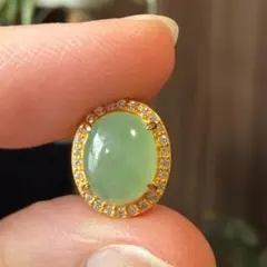 マスカットグリーン✨S925】天青凍×白蝶貝 存在感抜群 ジュエリー 