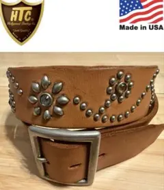 ヴィンテージ感◎ HTC レザー　カービング　ベルト HTC】スタッズベルト通販-PANTY 正規取扱店