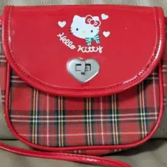 【レトロ】希少*レア　サンリオ　ハローキティ　ショルダーバッグ　チェック柄