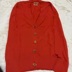 美品☆TORY BURCH オレンジ 長袖カーディガンのサムネイル