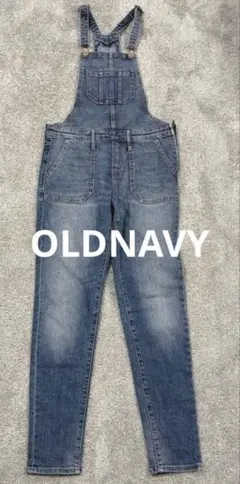 美品　オールドネイビー　デニムサロペット　オーバーオール　細身　ブルー