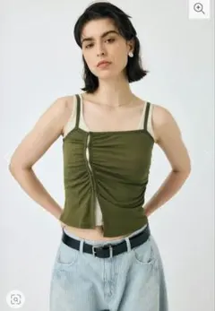 新品未使用タグ付☆MOUSSY　DOUBLE LAYERED SHEER タンクのサムネイル