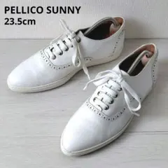 PELLICO【23.5cm】スムースレザー　レースアップスニーカー　白　37のサムネイル