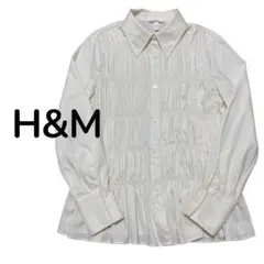 H&M エイチアンドエム シャーリング 長袖シャツ アイボリー【M】