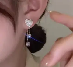 ハート型ロングピアス
