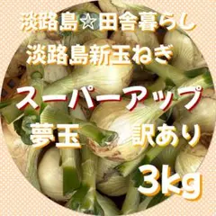淡路島新玉ねぎ 訳あり3kg 茎付きスーパーアップ 有機肥料 夢玉