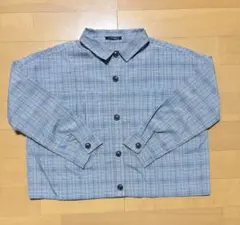 黒と白のチェック柄 長袖シャツ Mサイズ