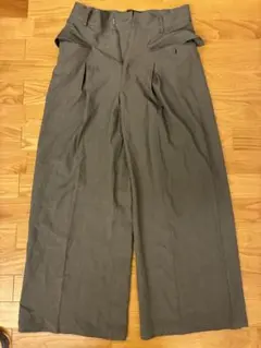 KUUUPYスラックス デザインタックワイドスラックス / Lサイズ/グレー