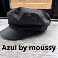 黒いデニム風ワークキャップ