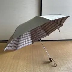 【値下げしました】【新品】グレー チェック柄 折りたたみ傘