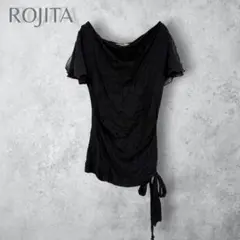 【ROJITA ロジータ】　袖シアー　ブラウス　サイドリボン　ブラック　黒のサムネイル