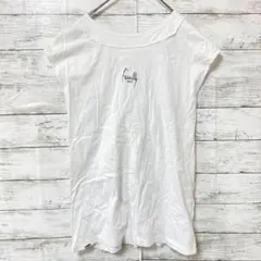 RNA✨ Tシャツ【M】ノースリーブ　刺繍ロゴ　背中開き　クルーネック　白