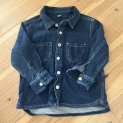 ダークブルー デニム 長袖シャツ 90cm 無印良品