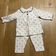 西松屋ベビーパジャマ 白黒ドット柄 サイズ80
