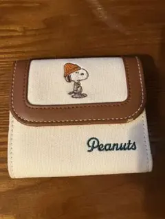 PEANUTS スヌーピー 三つ折り財布 キャンバス地