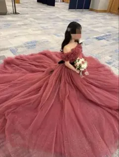 【値下げ】YNS wedding カラードレス ラメ ピンク