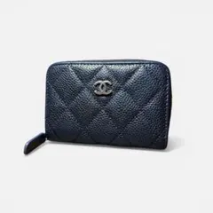 CHANEL 香奈兒 經典 零錢包 黑色 銀色