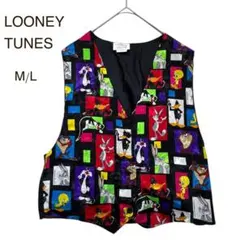 超希少 ルーニーテューンズ 90s 総柄 個性派 ヴィンテージ ベスト 極美品