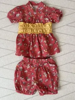 futafuta 赤い花柄 甚平 90