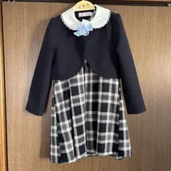 ネイビー チェック柄 セレモニードレス130