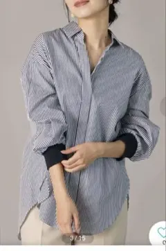 新品♡FENNEL 2wayスキッパーカラーストライプシャツ17,900円のサムネイル