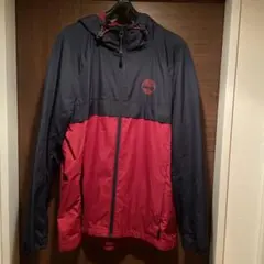 Timberland フード付きナイロンジャケット ネイビー/レッド