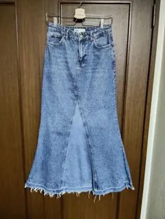 ZARA デニム フレアロングスカート Sサイズ